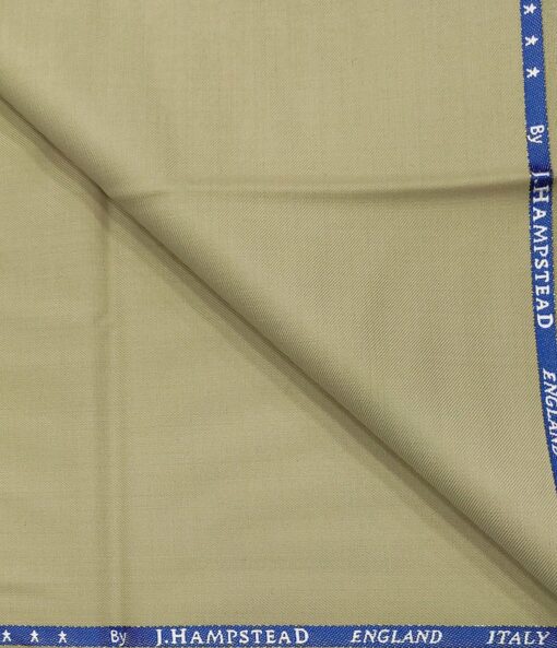 J.Hampstead Men's Wool Solids  Super 110's Unstitched Trouser Fabric (Beige