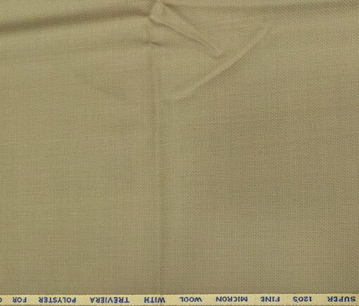 J.Hampstead Men's Wool Structured  Super 120's Unstitched Trouser Fabric (Beige