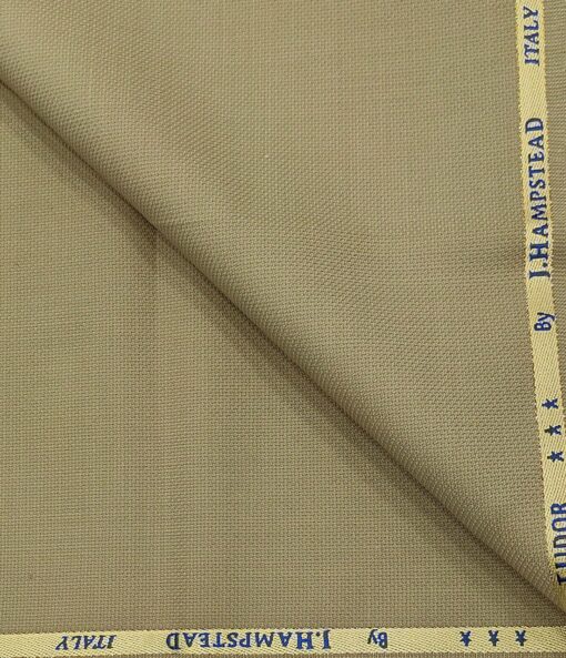 J.Hampstead Men's Wool Structured  Super 120's Unstitched Trouser Fabric (Beige