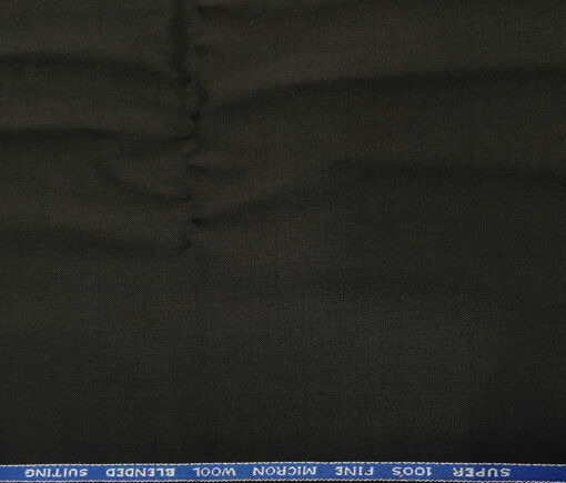 J.Hampstead Men's Wool Solids  Super 100's Unstitched Trouser Fabric (Blackish Brown
