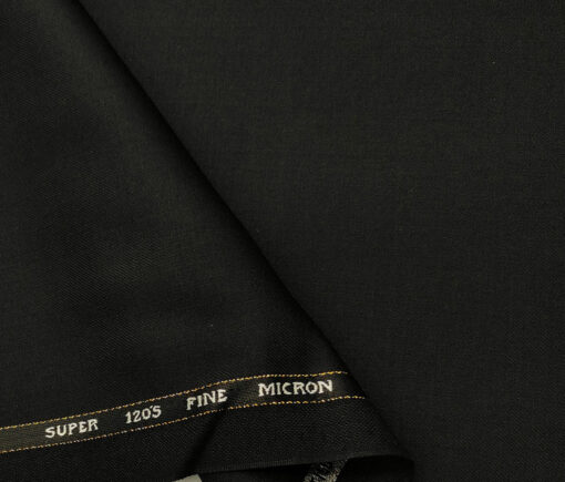 J.Hampstead Men's Wool Solids  Super 120's Unstitched Trouser Fabric (Black
