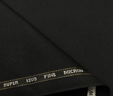 J.Hampstead Men's Wool Structured  Super 120's Unstitched Trouser Fabric (Black