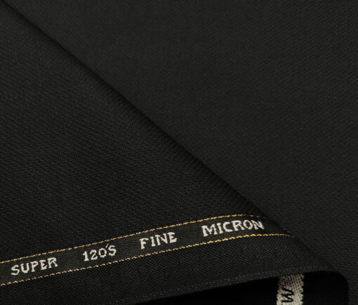 J.Hampstead Men's Wool Structured  Super 120's Unstitched Trouser Fabric (Black