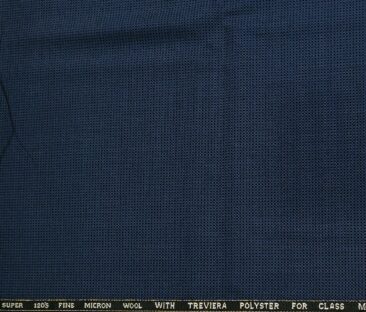 J.Hampstead Men's Wool Structured  Super 120's Unstitched Trouser Fabric (Dark Blue