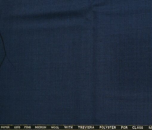 J.Hampstead Men's Wool Structured  Super 120's Unstitched Trouser Fabric (Dark Blue