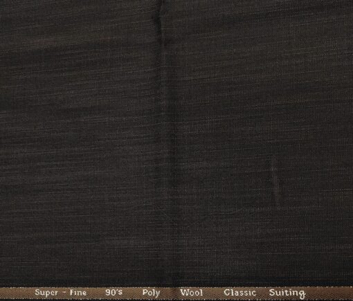 J.Hampstead Men's Wool Self Design  Super 110's Unstitched Trouser Fabric (Dark Brown