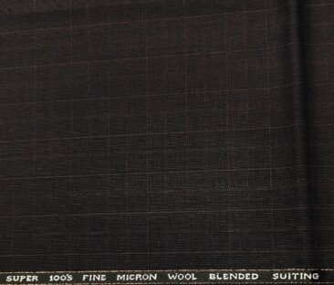 J.Hampstead Men's Wool Checks  Super 100's Unstitched Trouser Fabric (Dark Wine