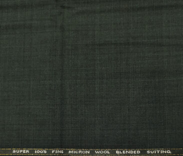 J.Hampstead Men's Wool Checks  Super 100's Unstitched Trouser Fabric (Dark Green