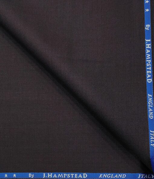 J.Hampstead Men's Wool Solids  Super 110's Unstitched Trouser Fabric (Dark Purple