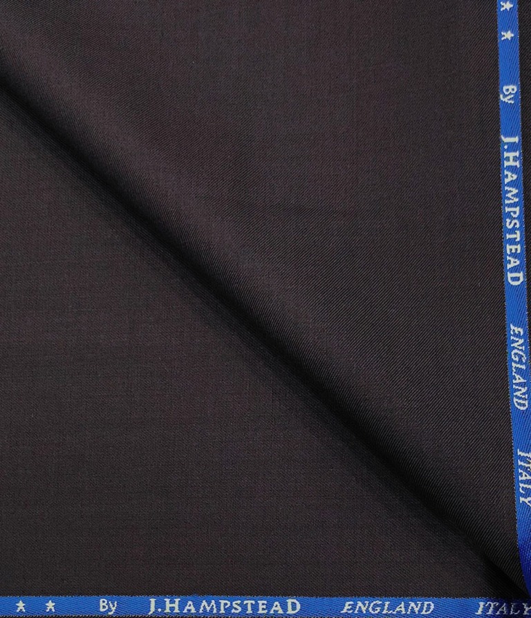 J.Hampstead Men's Wool Solids  Super 110's Unstitched Trouser Fabric (Dark Purple