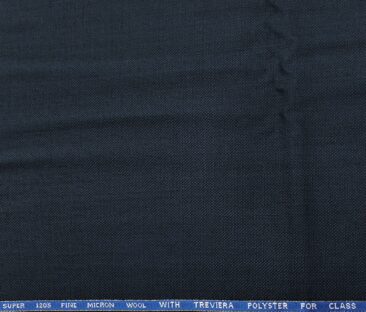 J.Hampstead Men's Wool Structured  Super 120's Unstitched Trouser Fabric (Dark Royal Blue