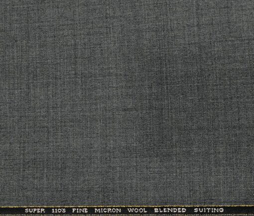 J.Hampstead Men's Wool Self Design  Super 110's Unstitched Trouser Fabric (Dark Worsted Grey