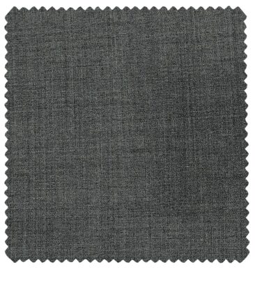 J.Hampstead Men's Wool Self Design  Super 110's Unstitched Trouser Fabric (Dark Worsted Grey