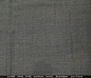 J.Hampstead Men's Wool Structured  Super 100's Unstitched Trouser Fabric (Grey