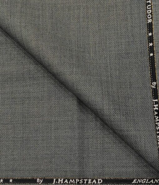 J.Hampstead Men's Wool Structured  Super 100's Unstitched Trouser Fabric (Grey