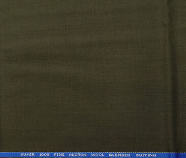 J.Hampstead Men's Wool Solids  Super 100's Unstitched Trouser Fabric (Mehandi Green