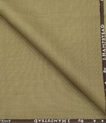 J.Hampstead Men's Wool Structured  Super 110's Unstitched Trouser Fabric (Sand Beige