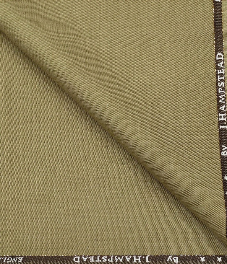 J.Hampstead Men's Wool Structured  Super 110's Unstitched Trouser Fabric (Sand Beige