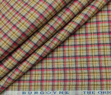 Burgoyne Men's 60 LEA Irish Linen Checks  Unstitched Shirting Fabric (Multicolor)
