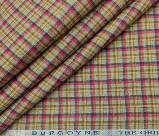 Burgoyne Men's 60 LEA Irish Linen Checks  Unstitched Shirting Fabric (Multicolor)