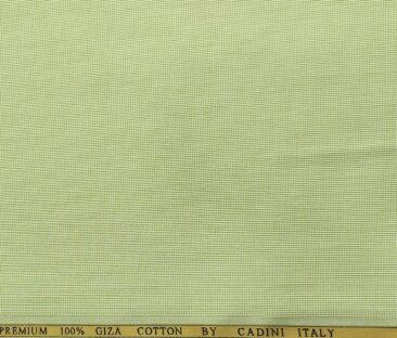 Cadini Men's Giza Cotton Structured  Unstitched Shirting Fabric (Light Olive Green)
