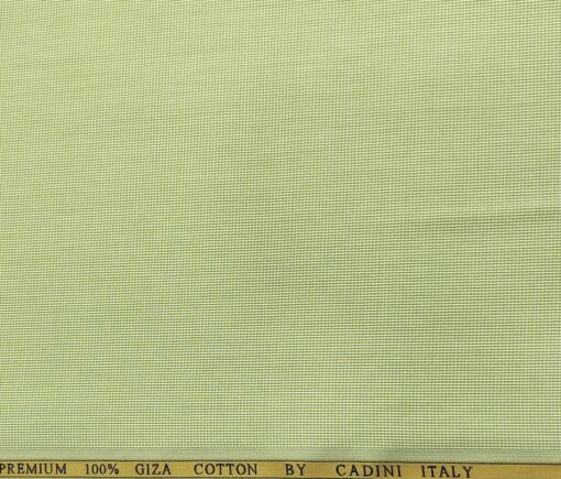 Cadini Men's Giza Cotton Structured  Unstitched Shirting Fabric (Light Olive Green)