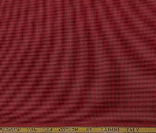 Cadini Men's Giza Cotton Structured  Unstitched Shirting Fabric (Maroon)