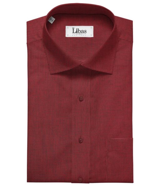 Cadini Men's Giza Cotton Structured  Unstitched Shirting Fabric (Maroon)
