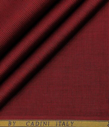Cadini Men's Giza Cotton Structured  Unstitched Shirting Fabric (Maroon)