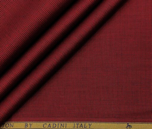 Cadini Men's Giza Cotton Structured  Unstitched Shirting Fabric (Maroon)