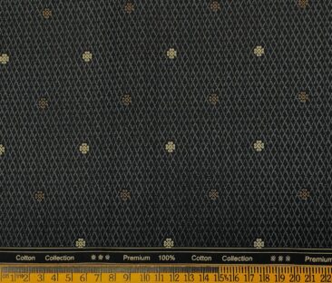 Cadini Men's Cotton Printed  Unstitched Shirting Fabric (Blackish Grey)