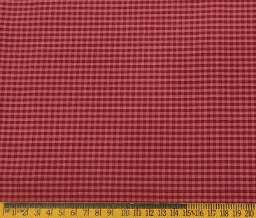 Exquisite Men's Cotton Checks  Unstitched Shirting Fabric (Maroon Red)