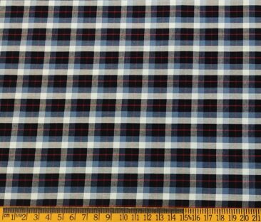 Exquisite Men's Cotton Checks  Unstitched Shirting Fabric (Multicolor)