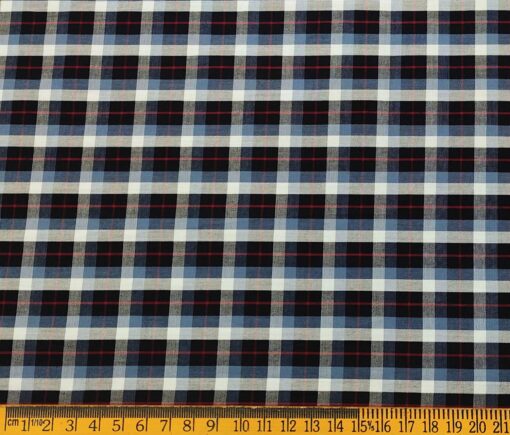 Exquisite Men's Cotton Checks  Unstitched Shirting Fabric (Multicolor)