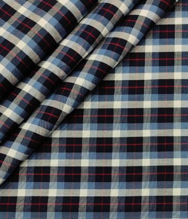 Exquisite Men's Cotton Checks  Unstitched Shirting Fabric (Multicolor)