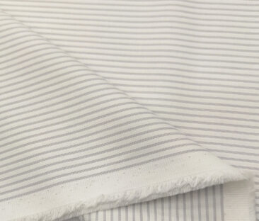 Exquisite Men's Cotton Striped  Unstitched Shirting Fabric (White)