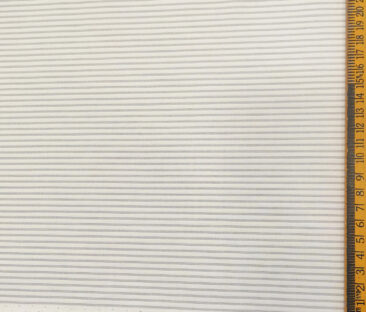 Exquisite Men's Cotton Striped  Unstitched Shirting Fabric (White)
