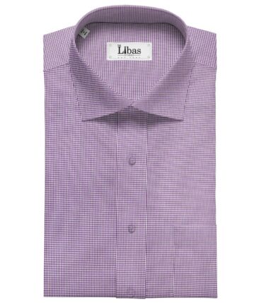 Exquisite Men's Cotton Checks  Unstitched Shirting Fabric (Purple)