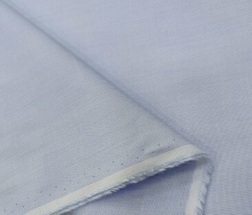 Exquisite Men's Cotton Checks  Unstitched Shirting Fabric (Sky Blue)