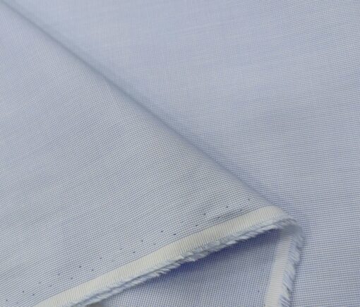 Exquisite Men's Cotton Checks  Unstitched Shirting Fabric (Sky Blue)