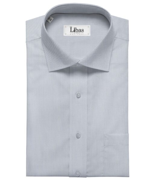 Exquisite Men's Cotton Checks  Unstitched Shirting Fabric (Sky Blue)