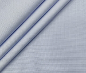 Exquisite Men's Cotton Checks  Unstitched Shirting Fabric (Sky Blue)