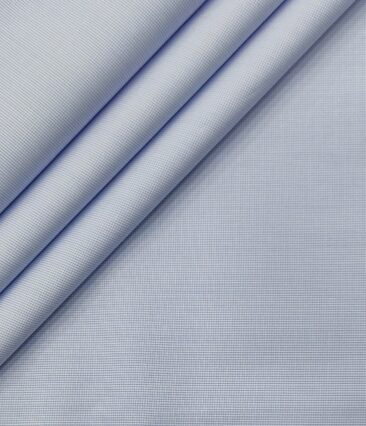 Exquisite Men's Cotton Checks  Unstitched Shirting Fabric (Sky Blue)