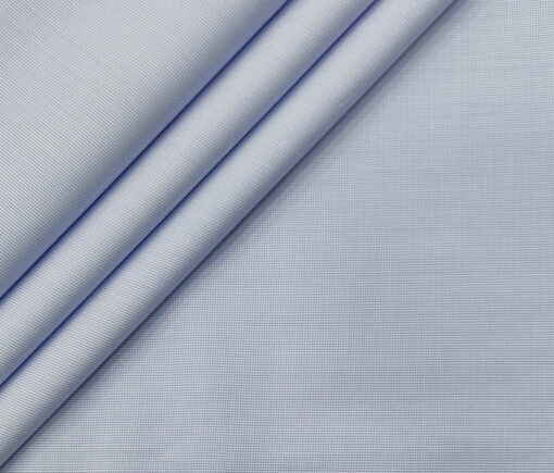 Exquisite Men's Cotton Checks  Unstitched Shirting Fabric (Sky Blue)