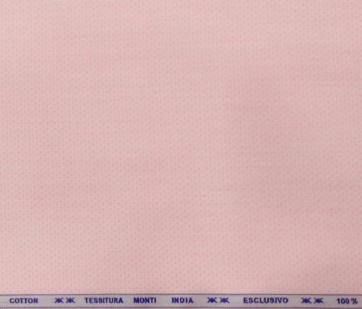 Tessitura Monti Men's Giza Cotton Structured  Unstitched Shirting Fabric (Blush Pink)
