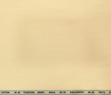 Tessitura Monti Men's Giza Cotton Structured  Unstitched Shirting Fabric (Light Yellow)