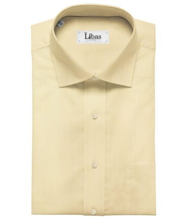 Tessitura Monti Men's Giza Cotton Structured  Unstitched Shirting Fabric (Light Yellow)