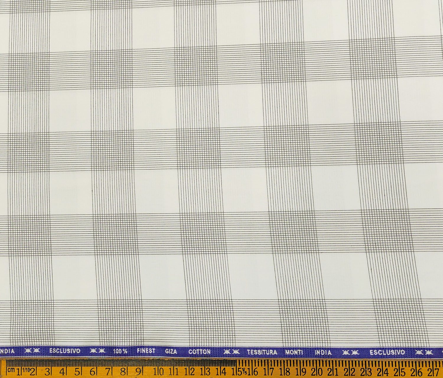 Tessitura Monti Men S Giza Cotton Checks Unstitched Shirting Fabric White Tessitura Monti Men S Giza Cotton Checks Unstitched Shirting Fabric White