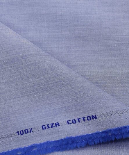 Tessitura Monti Men's Giza Cotton Solids  Unstitched Shirting Fabric (Light Blue)