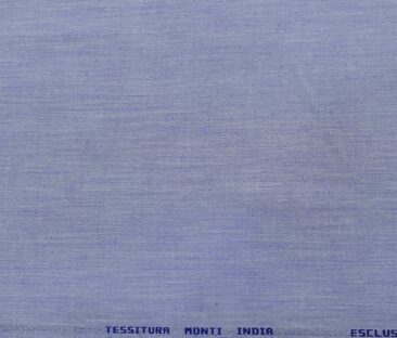 Tessitura Monti Men's Giza Cotton Solids  Unstitched Shirting Fabric (Light Blue)